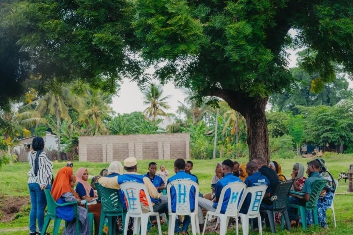 Community members taking part in a dialogue