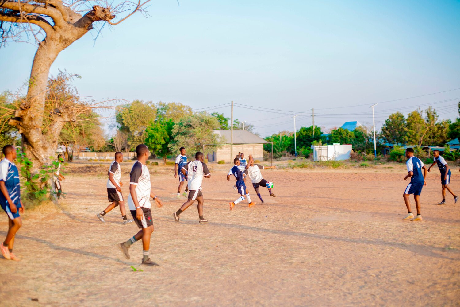 Football during community sports activities
