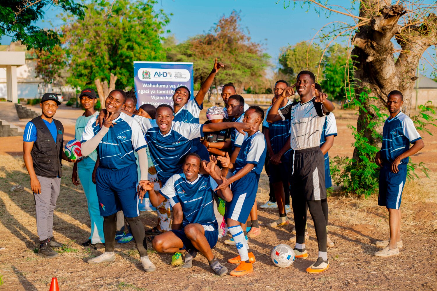 Football during community sports activities